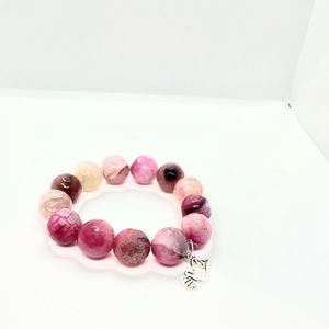 COPY - Fushia pink agate bracelet